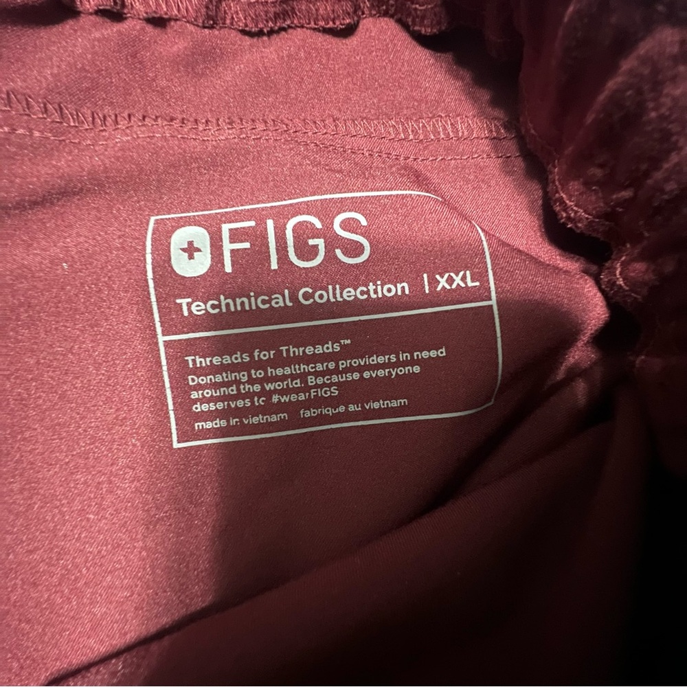 Figs Burgundy Jogger Pants - Picture 5 of 5